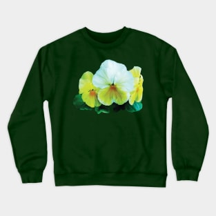 Pansies - Pale Yellow Pansies Crewneck Sweatshirt